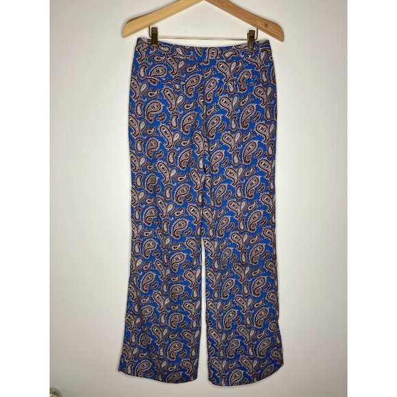 Banana Republic Women's Size 2 Blue Paisley Blake Pants - Picture 5 of 8